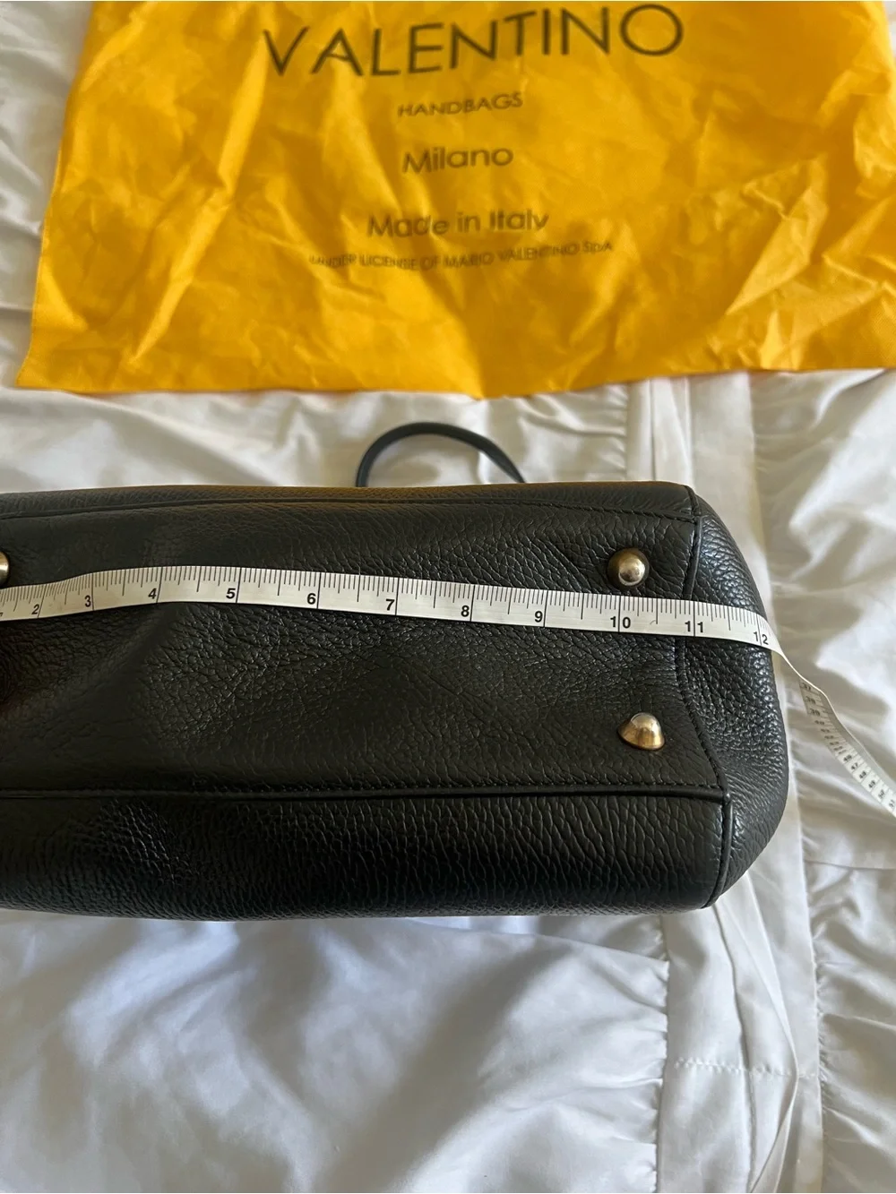 Black Pebbled Leather Top-Handle Bag